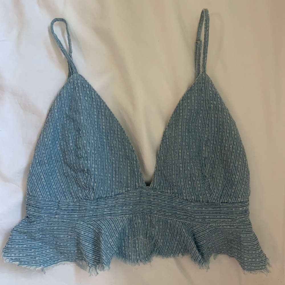 blue cropped tank